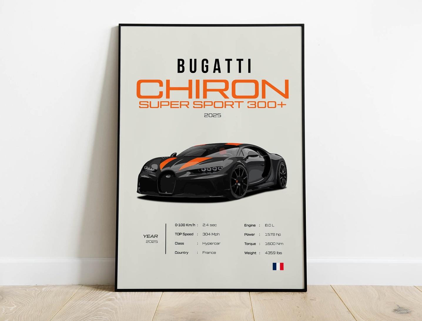 2025 Bugatti Chiron Super Sport 300 - Sport Car Poster | Architeg